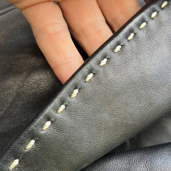 Banana Republic Leather Stitch Detail Moto Blazer/Jacket fit XS - Picture 6 of 17